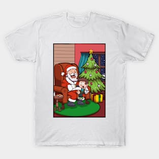 Santa Claus With Kid T-Shirt